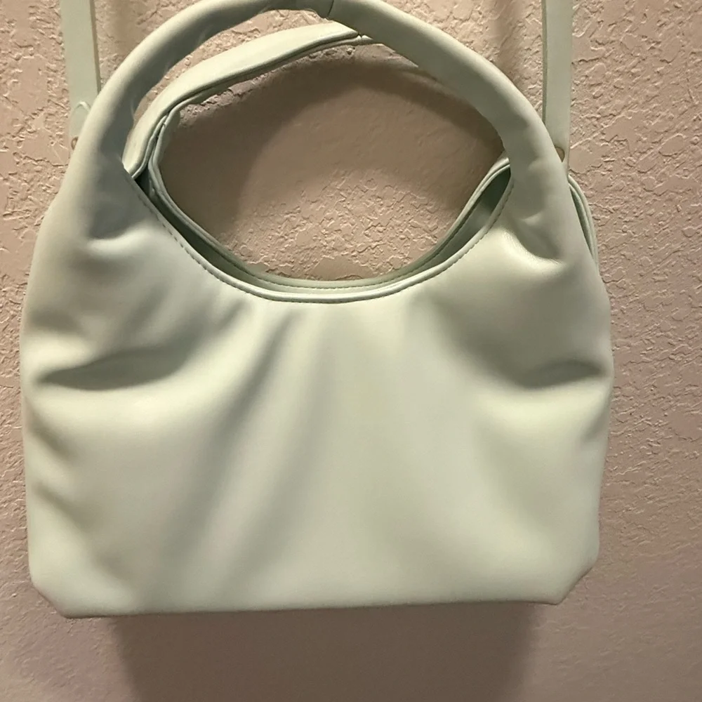 A New Day Mint Soft Green Trapezoid Shoulder Bag with Detachable Strap - Picture 2 of 6